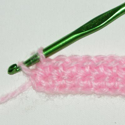 Puntada de crochet simple sin terminar