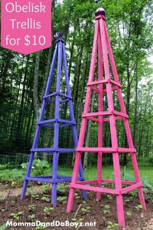 DIY malované obelisk mřížoví