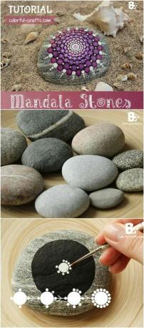 Güzel boyalı mandala taşları