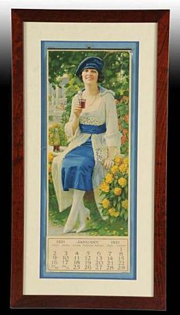 Koledar z okvirjem Coca-Cola za leto 1921