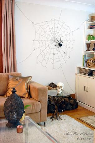 DIY spinnenweb muur