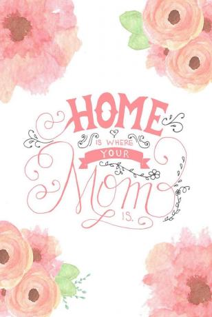 Lilleline akvarell emadepäeva kaart