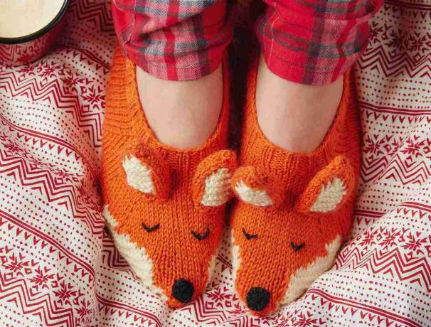 Fox chinelos tricô padrão