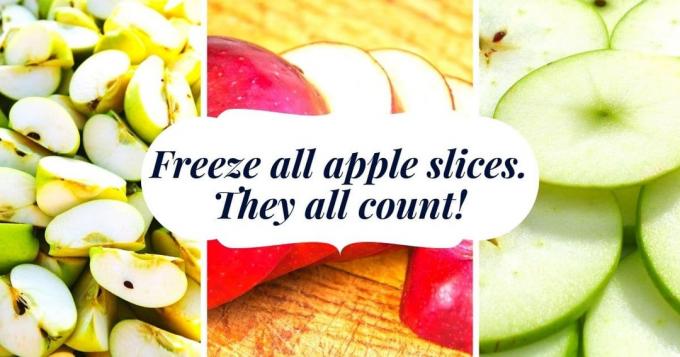 Hoe bewaart u gesneden appels in de vriezer