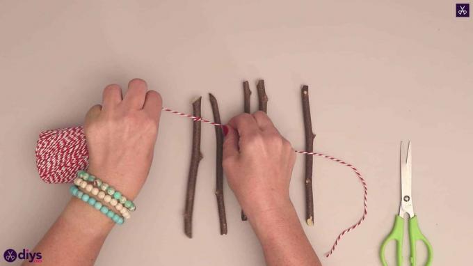 DIY větvička hvězda řemeslo připravit řetězec