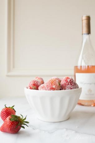 Rosé gemarineerde aardbeien