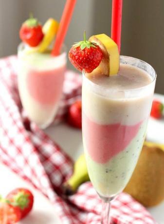 Milk-shake fraise kiwi banane