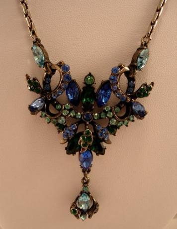 Asi: náhrdelník Hollycraft Blue & Green Rhinestone
