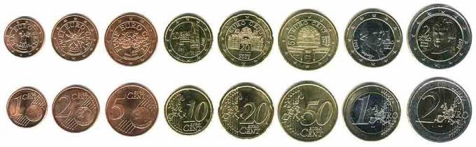 Tyto mince v současné době kolují v Rakousku jako peníze.