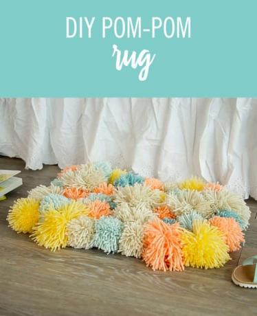 Diy pom pom matto