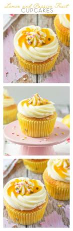 Citron og passionfrugt cupcakes