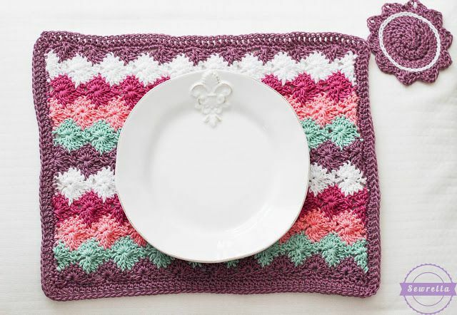 Harlequin Placemat უფასო Crochet ნიმუში