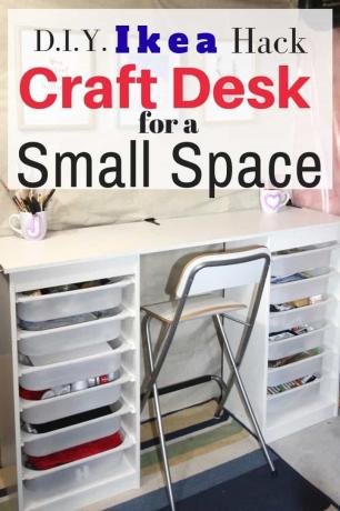 Pequena mesa de trabalho artesanal ikea para um espaço pequeno