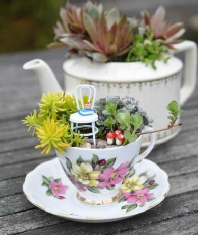 Filiżanka do herbaty bajkowy ogród zrób to sam 2