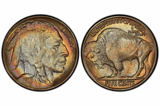 1916 Doubled Die Obverse Buffalo nikel graded PCGS MS-64