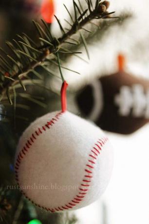 Diy vilten honkbal ornamenten