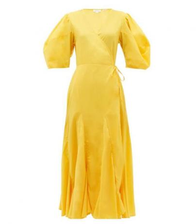 로드 피오나 퍼프 슬리브 코튼 랩 드레스