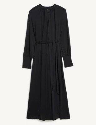 İmzalı Fermuarlı Midaxi Önlük Elbise