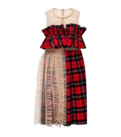 H&M x Simone Rocha Tül İşlemeli Pamuklu Elbise