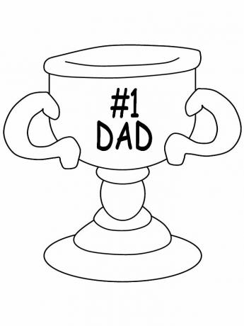 Trofej, která říká „#1 táta“