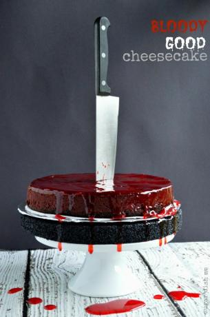 Bloedige goede cheesecake halloween-traktaties