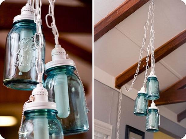 Diy vintage mason jar luster