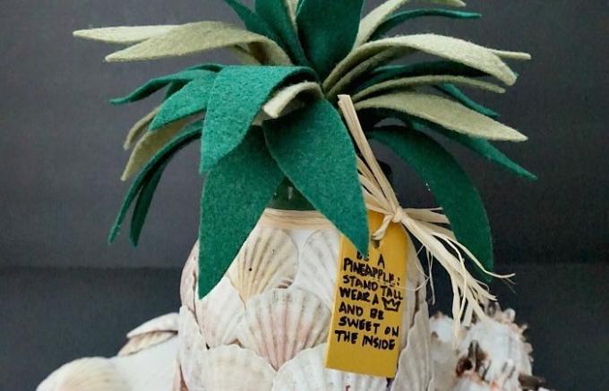 Баночка для ананаса из ракушек своими руками