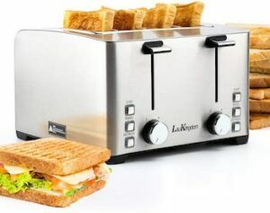 LauKingdom 4-Scheiben-Toaster mit unabhängiger Steuerung