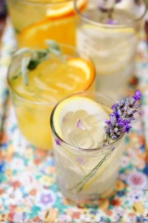 Тоник за водка от портокал, градински чай, лимон и лавандула