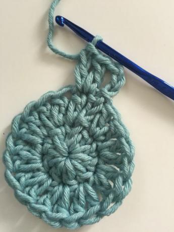 Círculo de crochet doble, ronda 3