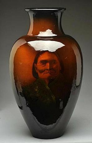 Weller Louwelsa American Indian Portrait Floor Vase