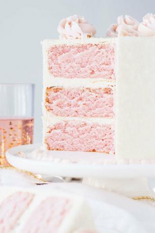 Receta de pastel de champán rosa