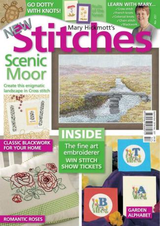 Couverture du magazine New Stitches de Mary Hickmott.