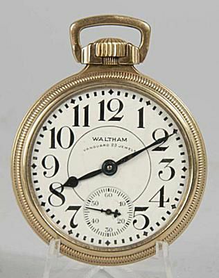 Карманные часы Waltham 10K с золотым наполнением