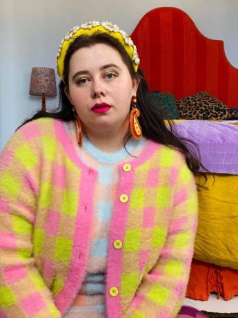trend pastelových barev: Sarah Brown nosí pastelové barvy
