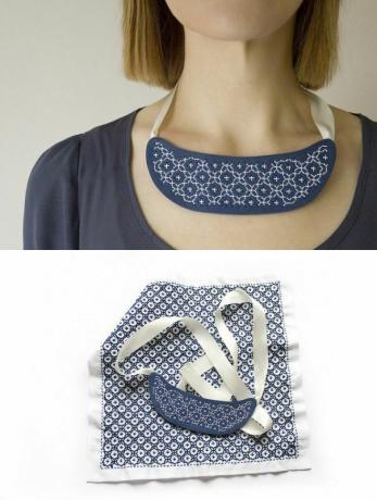 Collar Sashiko de arcilla polimérica DIY
