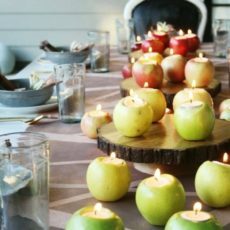 Castiçais de maçã DIY