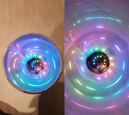 Holografisch papier en led-lichtcaleidoscoop