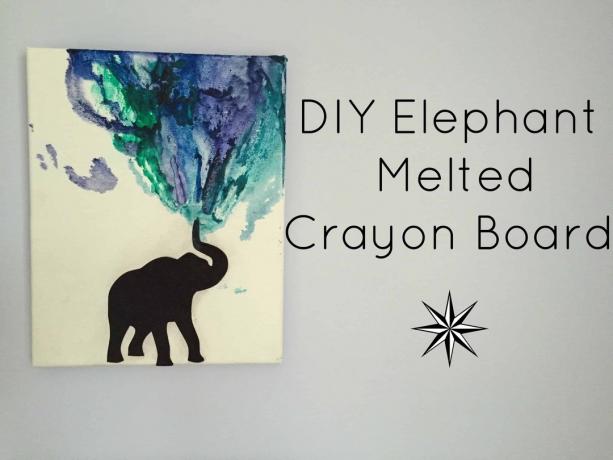 Elephany melted crayon art