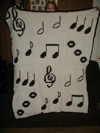Bezplatný vzor háčkovanej hudobnej deky