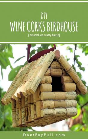 Къща за птици от винени тапи „направи си сам“