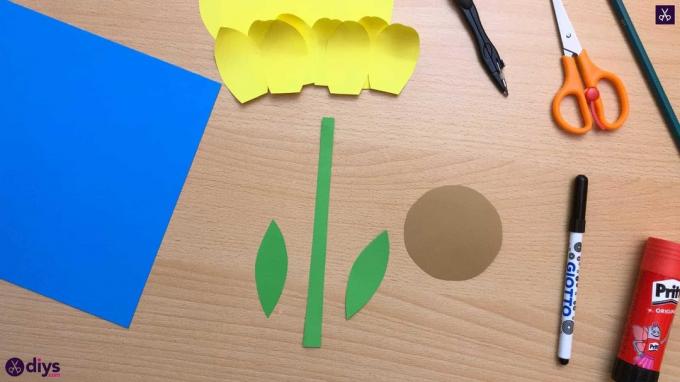 Jak udělat papír slunečnice zelená