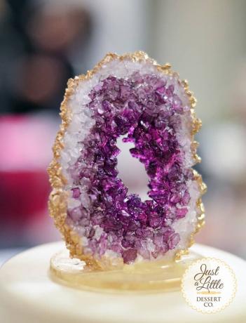 Geode rock candy cake toppers