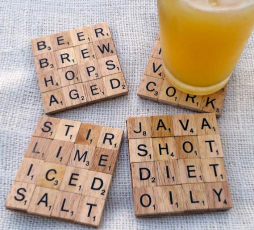 Scrabble tegel onderzetters