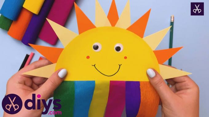 Красочный как сделать солнышко из радуги из бумаги