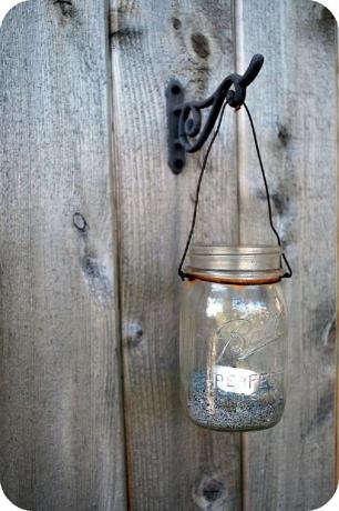 Mason jar lanterna de curte