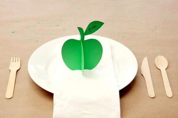 DIY 3D Apfel Tischkarten