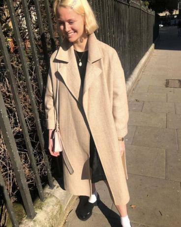 Pavasario apranga: „Marks and Spencer Herringbone Wrap Beige Coat“