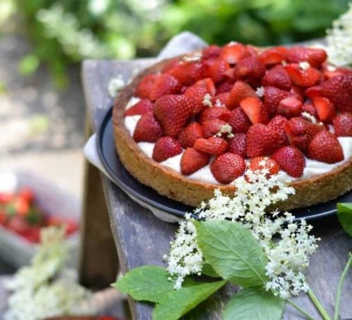 Sommer jordbær tærte