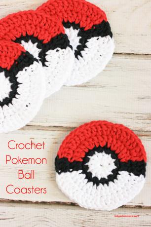 Crochet pokemon ბურთი coasters